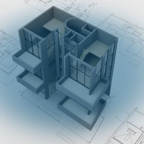 2D to 3D concept 3D concept