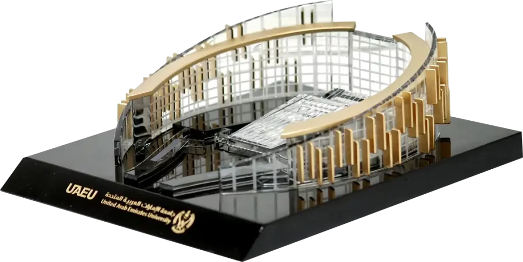 UAE University Crystal Fusion: 3D Printed Architectural Model with Sparkling Elegance