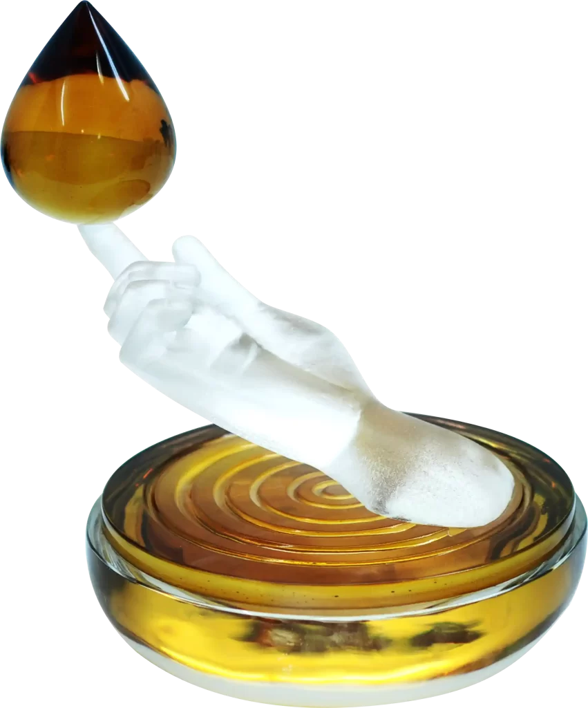 Eco-Friendly Gifts for Oil & Gas with oil drop and hand a true unique retirement gift