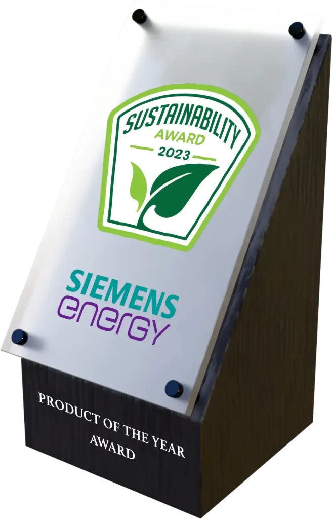 frosted glass with black wood sustainable and eco-friendly wooden awards and trophies