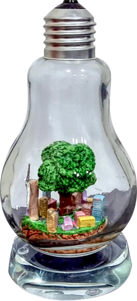 recycled lamp with diorama made from plant based resin recycled lamp with diorama made from plant based resin Sustainable gifts Saudi Arabia