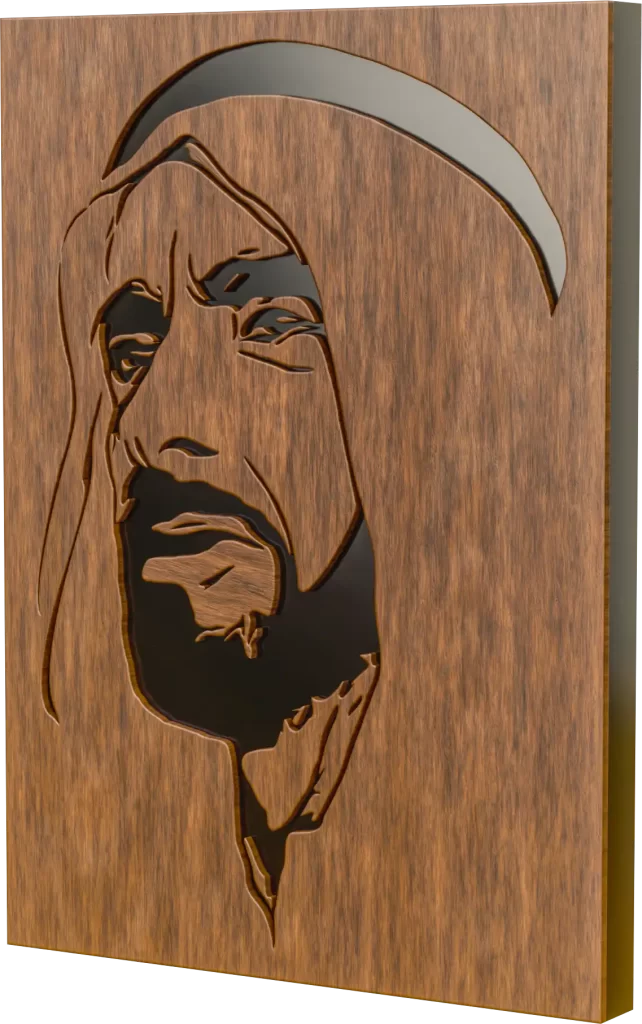 wooden frame portrait with black acrylic Eco-friendly souvenirs wooden frame portrait with black acrylic Green tourism in UAE