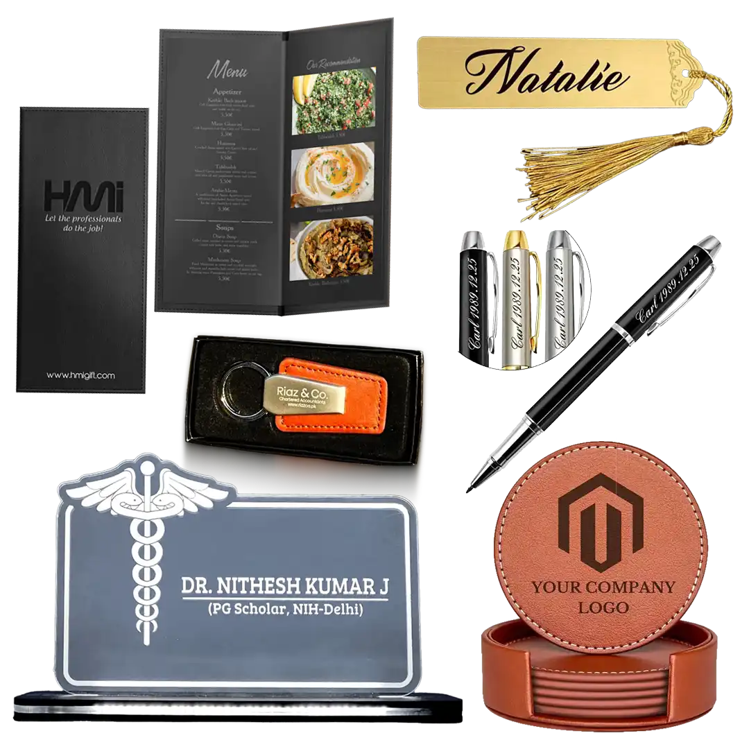 2 Laser Engraving for Retail & Hospitality Brands Enhance your brand’s presence with engraving for menus, leather accessories, and branded merchandise. Ideal for hotels, restaurants, and retail stores, our precise laser branding brings a premium feel to every item. Discover how laser engraving can elevate your hospitality brand.