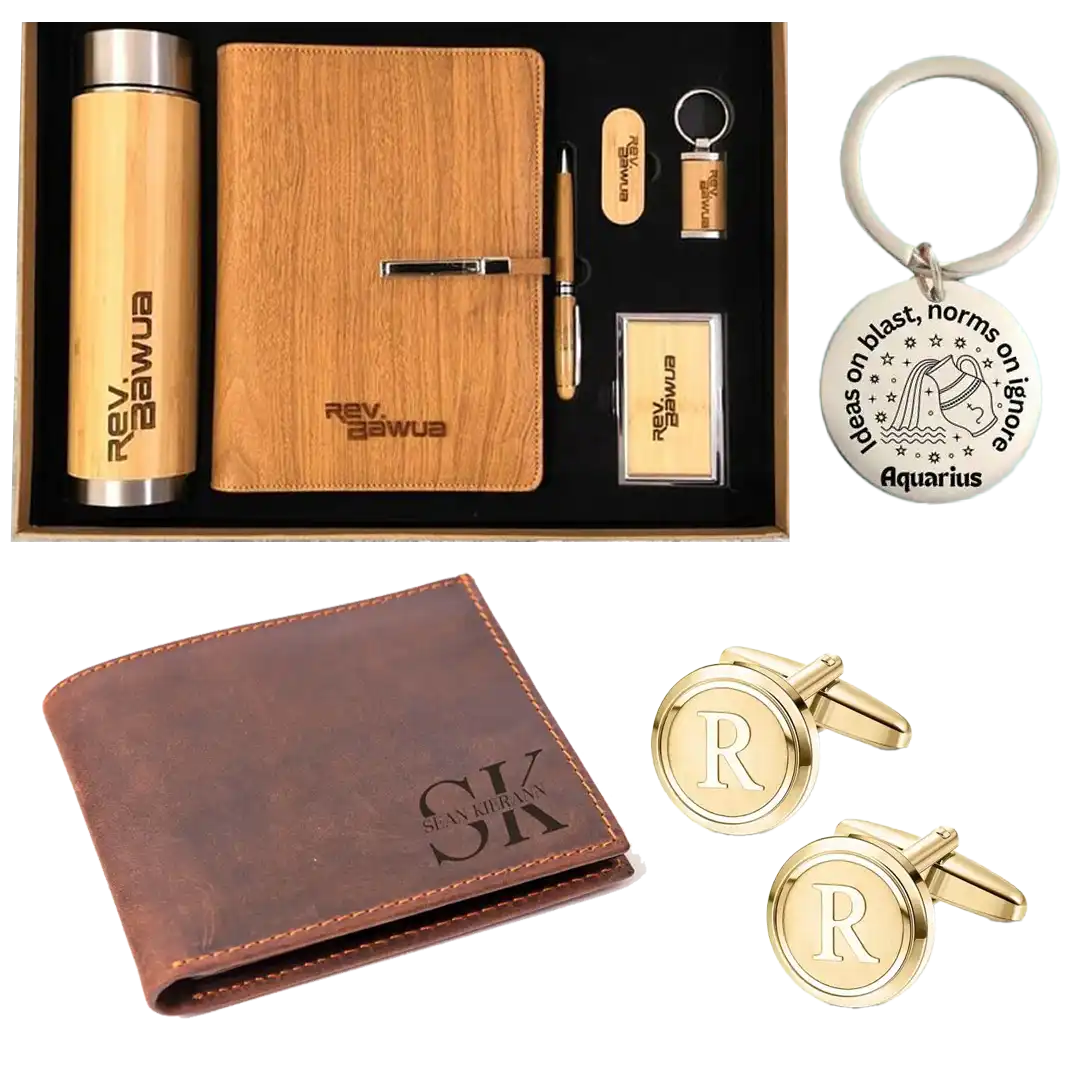 5 Personalized Gifts with Laser Engraving Make every gift special with engraving on leather wallets, keychains, wooden boxes, and more. Perfect for birthdays, anniversaries, and personal milestones, our laser branding services create timeless keepsakes that will be cherished forever.