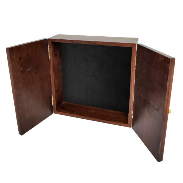 Handcrafted traditional wooden door box with brass detailing – UAE heritage gift item
